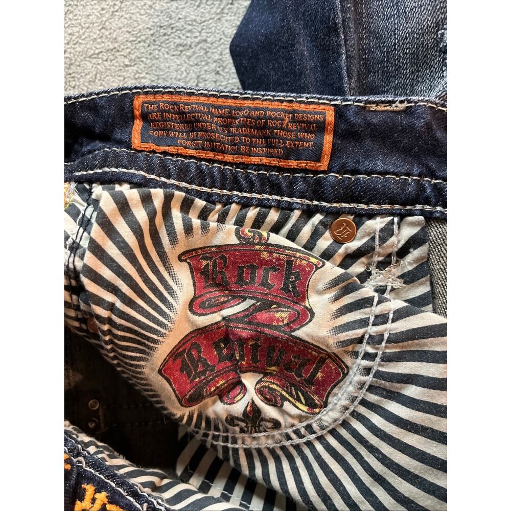 Rock Revival Women's Drew Boot Cut Distressed Jeans Low Rise Size 26 B205 - Picture 3 of 16